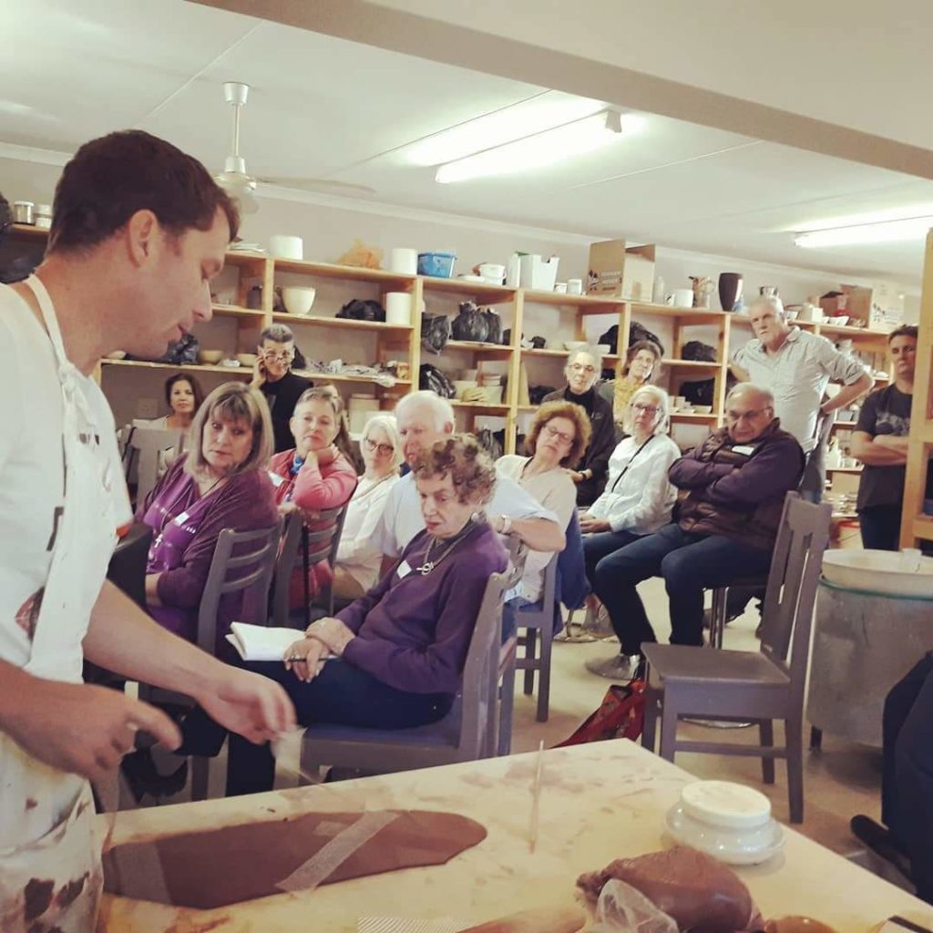 Richard Pullen presenting Throwing and Altering Technique at the Bryanston Pottery Studio Johannesburg